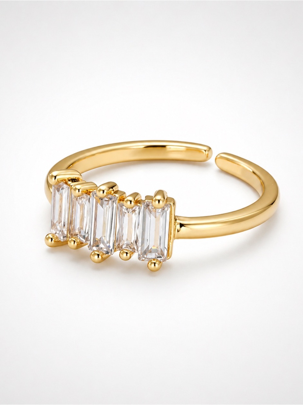 16K Gold Filled Baguette Teardrop Ring (3308)